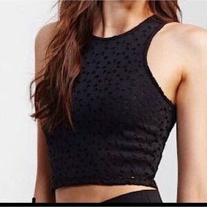 Bethany MOTA Aeropostale Cutout Black Crop Top Size Medium